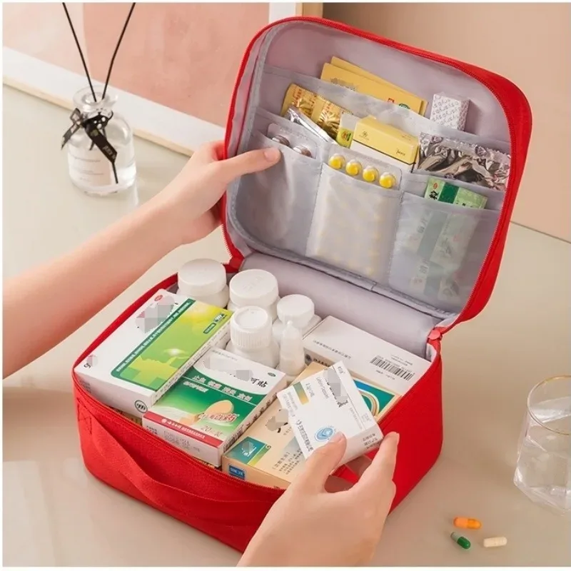 organisateur voyage tissu oxford bleu croix médicale motif camping rangement domicile sac polyvalent multifonctionnel