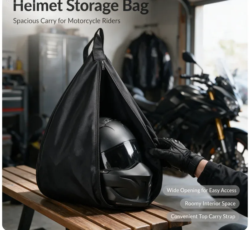 Sac de rangement pour casque de moto de grande capacité, sac de transport en nylon durable, peut contenir un casque intégral, housse de protection