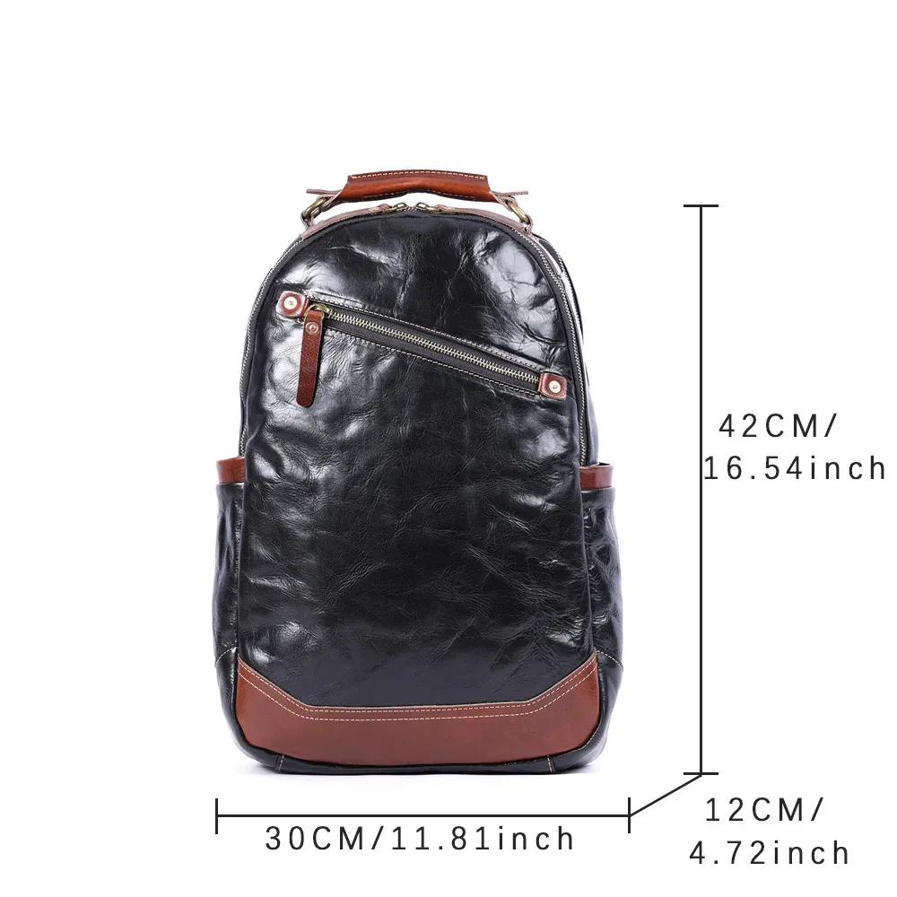 s.worker – sac à dos en cuir véritable pour hommes, sacs d'école décontractés en cuir de vache de qualité supérieure, sacs pour ordinateur portable de 15 pouces, sac à dos de voyage, cadeau pour hommes