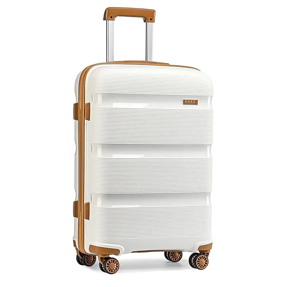 valise rigide kono en polypropylène, bagage à main à roulettes 55/65/75 cm avec 4 roulettes pivotantes à 360° °   roues pivotantes et serrure à combinaison tsa