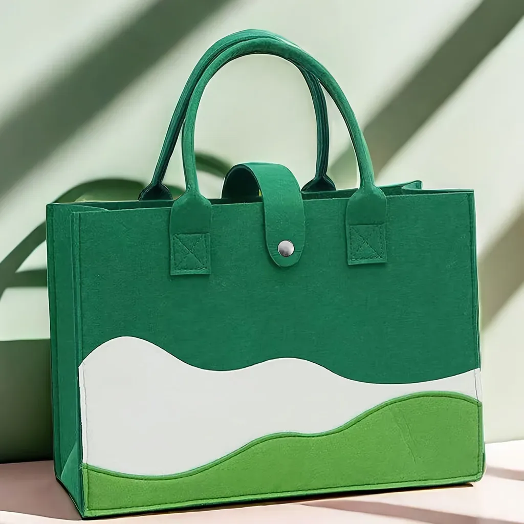 sac fourre-tout en toile rayée pour femmes, 1 pièce, sac à main multifonctionnel de banlieue, sac à bandoulière, sac de rangement pour shopping
