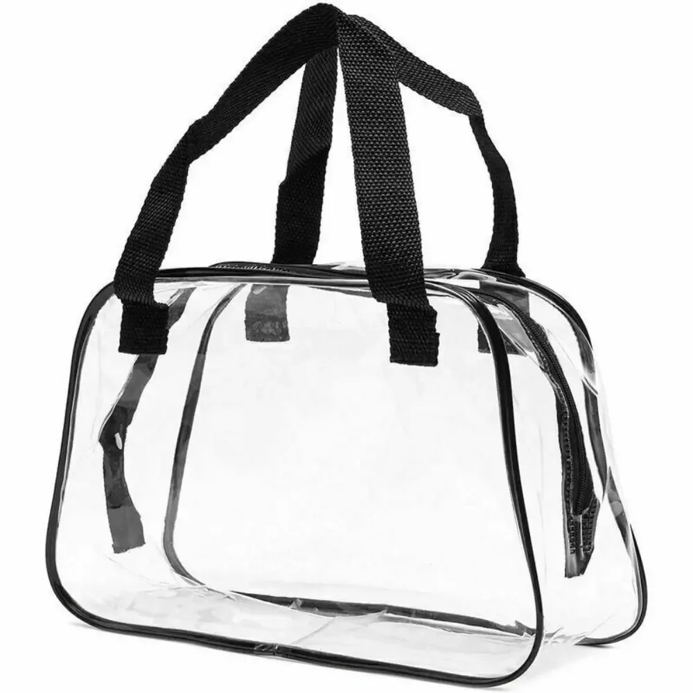 sac fourre-tout transparent approuvé par le stade, petit sac à main transparent pour voyage et concert, sac à cosmétiques en pvc, fourre-tout, trousse de toilette de voyage