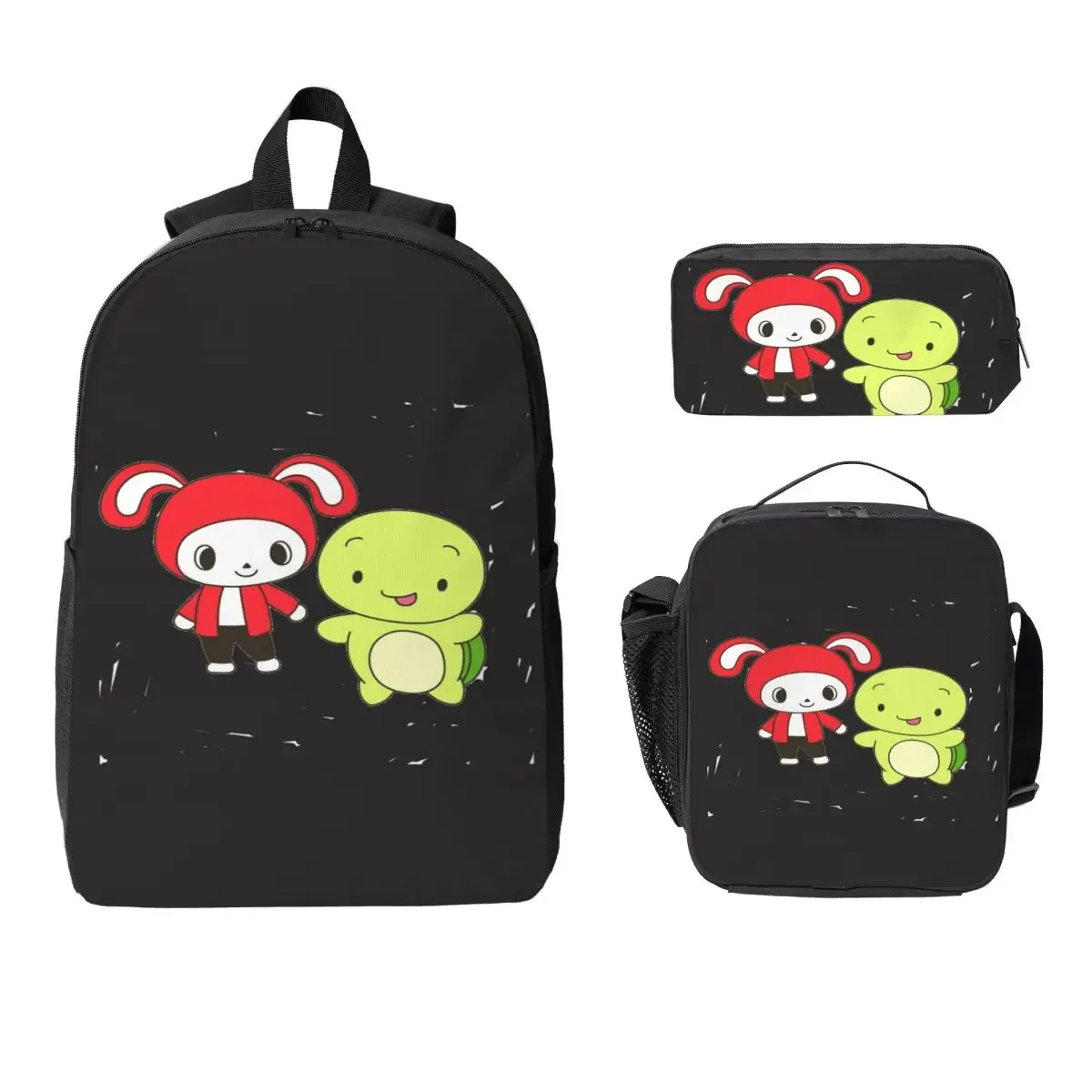 jj mikey maizen sac à dos étudiant garçons filles bookbag sac d'école ordinateur portable sacs à bandoulière 3ps sac à déjeuner isolé trousse à crayons