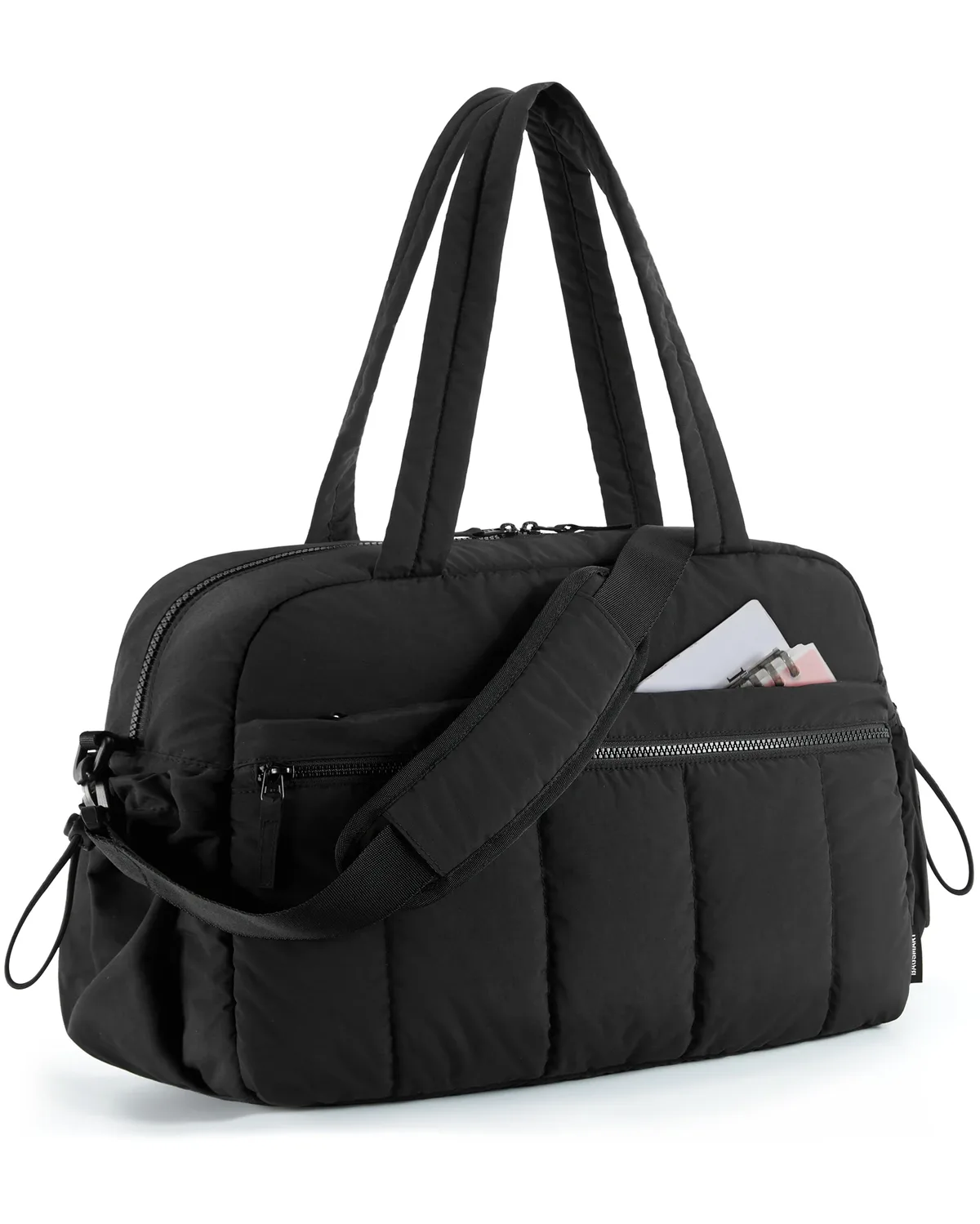 sac voyage polyester plissé beige rose pâle noir gris taupe bandoulière amovible poignée supérieure week end sport