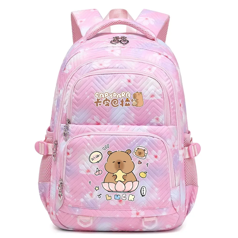 mignon capybara étudiant sac à dos étanche filles enfants retour à l'école livre sacs adolescents cartables femmes voyage sac à dos mochila