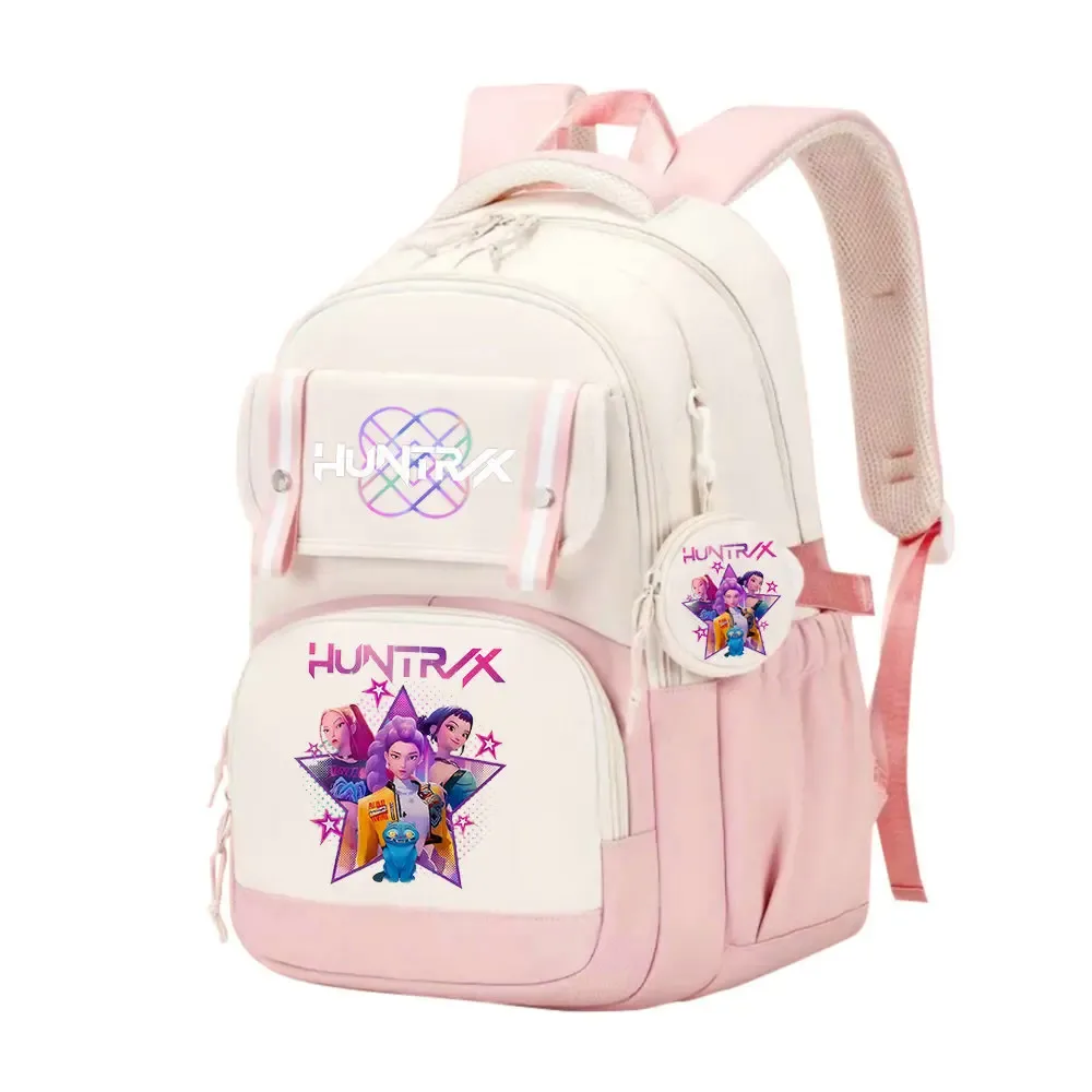 sac d'école kpop demon hunters pour enfants, grande capacité, sac à dos d'étudiant de haute qualité, imprimé avec des personnages de dessins animés mignons, sac à dos de voyage