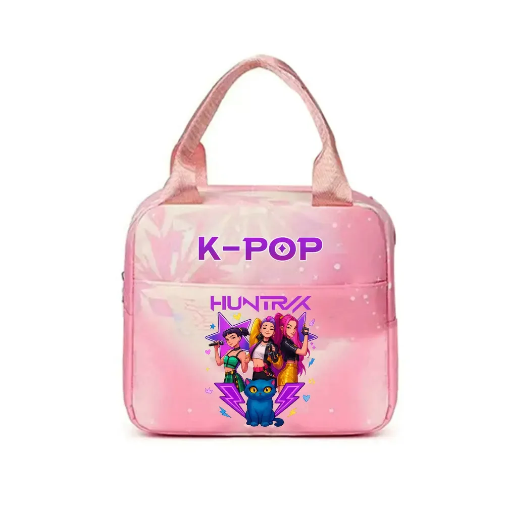 kpop demon hunters office workers avec sac à déjeuner portable isolé de grande capacité, sac à bandoulière à double usage