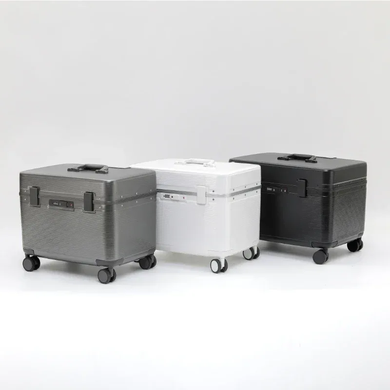 Valise à cadre en alliage d'aluminium, valise à roulettes portable ABS à ouverture supérieure, roues universelles, valise d'embarquement à verrouillage par code de peintures