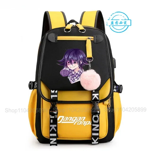 sac à dos danganronpa anime mochila, sac d'école pour étudiants, sac de voyage avec port usb, sacoche décontractée pour ordinateur portable, grand sac messager, cadeau
