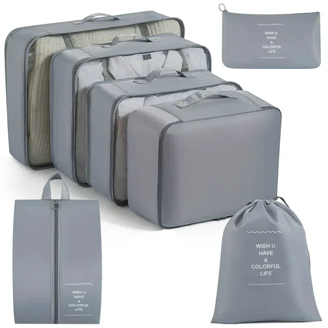 organisateur voyage polyester visibilité sac compresseur vêtements accessoires beige rose pâle léger résistant transport