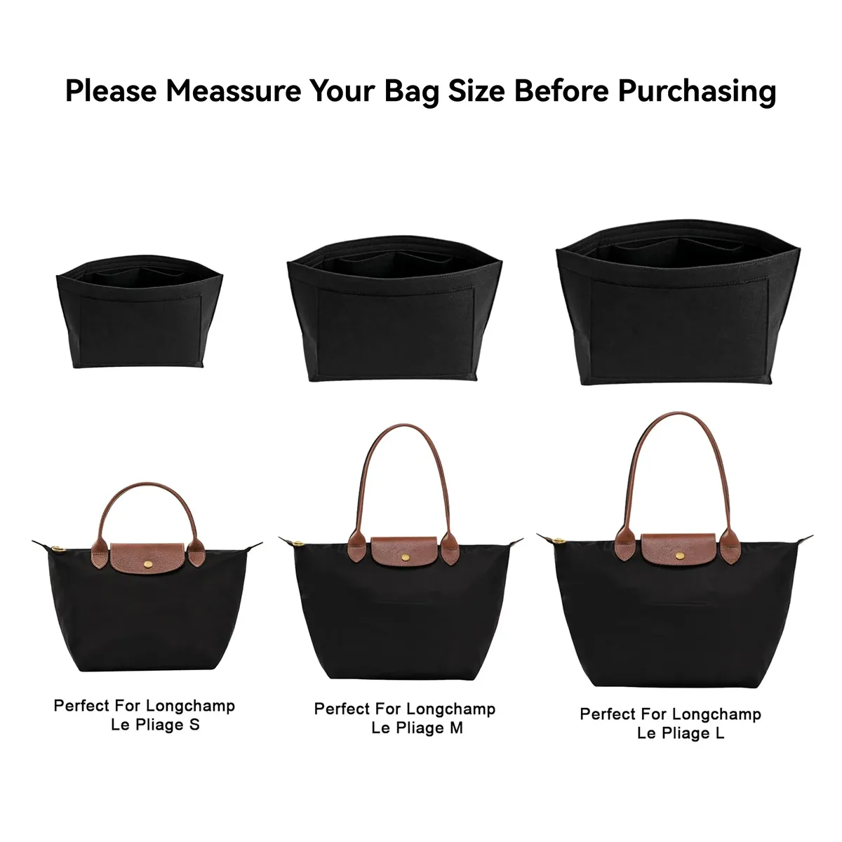 insert d'organisateur en feutre pour sac à main, sac fourre-tout dans le sac à l'intérieur du séparateur de façonneur