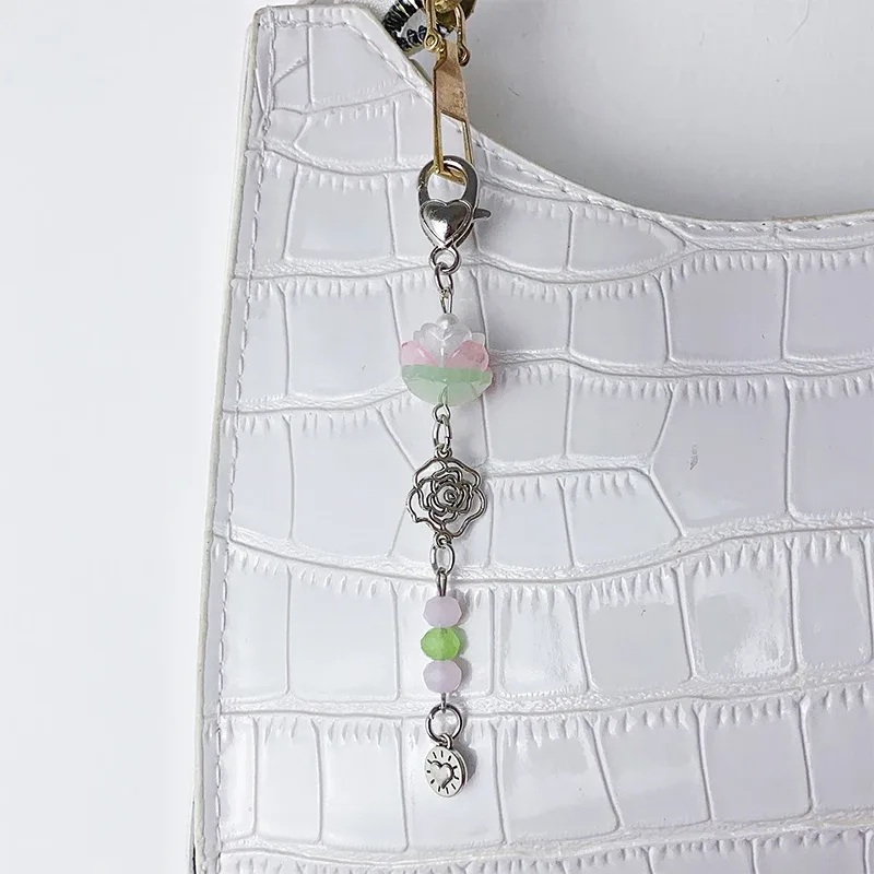 porte-clés breloque mignon et simple en forme d'étoile, cœur ou nœud papillon, pendentif kawaii pour femme, décoration exquise pour sac à dos, cadeau
