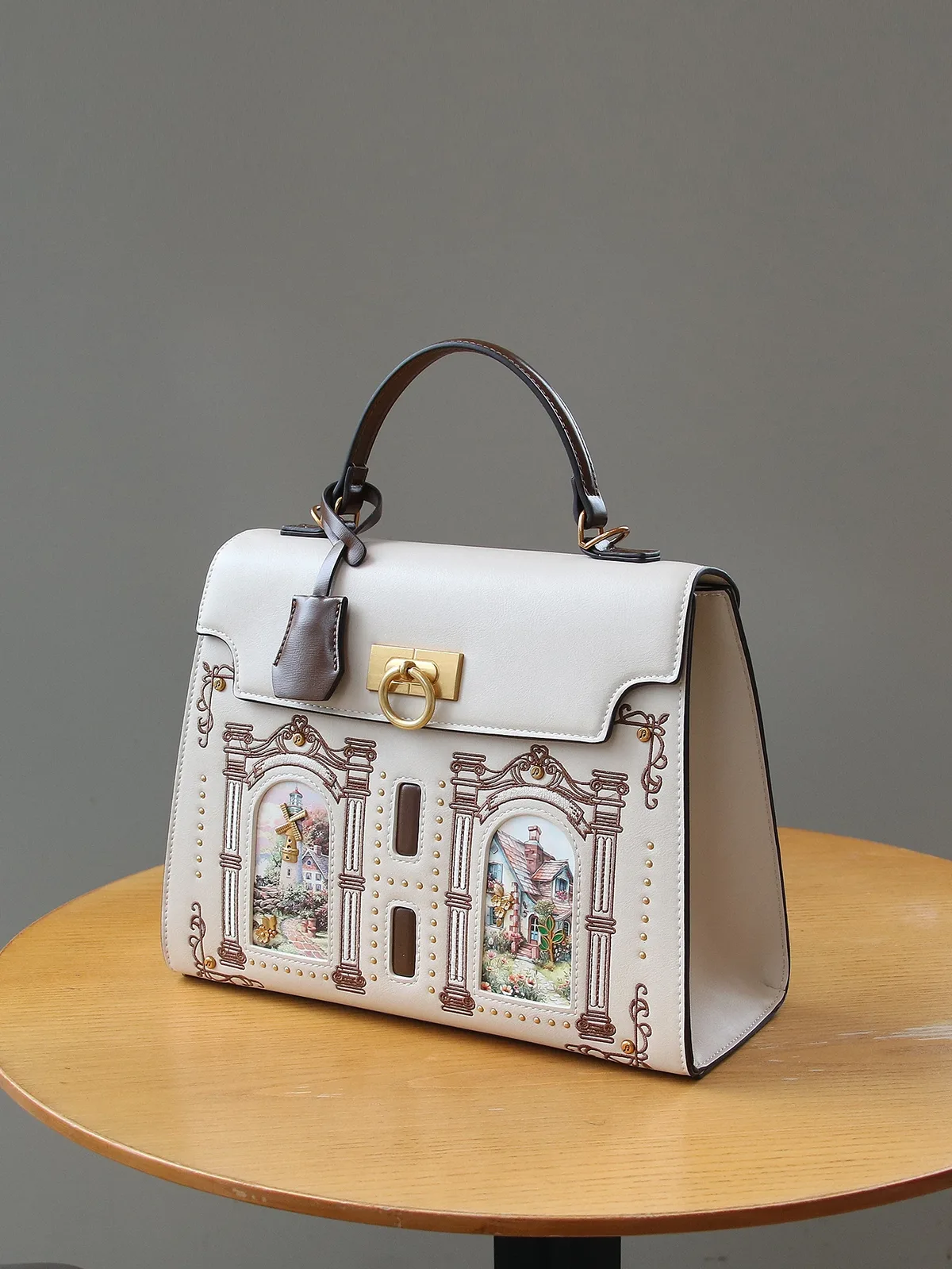 nouveau sac à main de luxe 2026 au design de niche, sac fourre-tout grande capacité avec broderie chat elfe au style sophistiqué, sac rétro grande capacité tendance motif chat