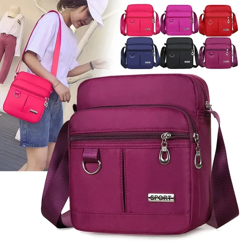 petit sac à bandoulière décontracté pour femmes, porte-monnaie multifonctionnel, portefeuille en nylon, sacoche étanche pour téléphone portable
