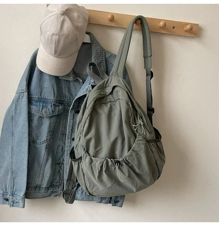 sac à dos décontracté femmes grande capacité mode junior lycée étudiant pli cartable sac en tissu coréen voyage sac à dos