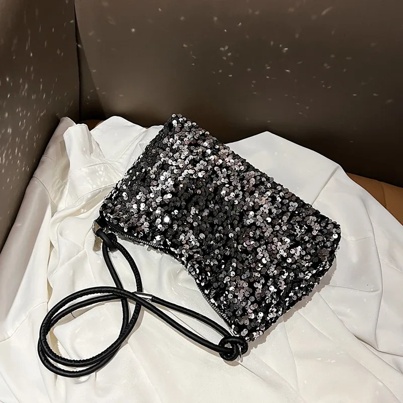 sac à main tendance et populaire pour femmes, de style coréen, orné de paillettes - petit sac polyvalent à porter à l'épaule