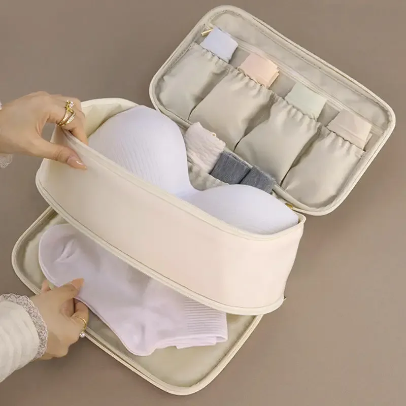 sac de rangement de voyage, collants de sous-vêtements portables, sac d'organisation de chaussettes, sac de bagages double couche de grande capacité, essentiels de voyage