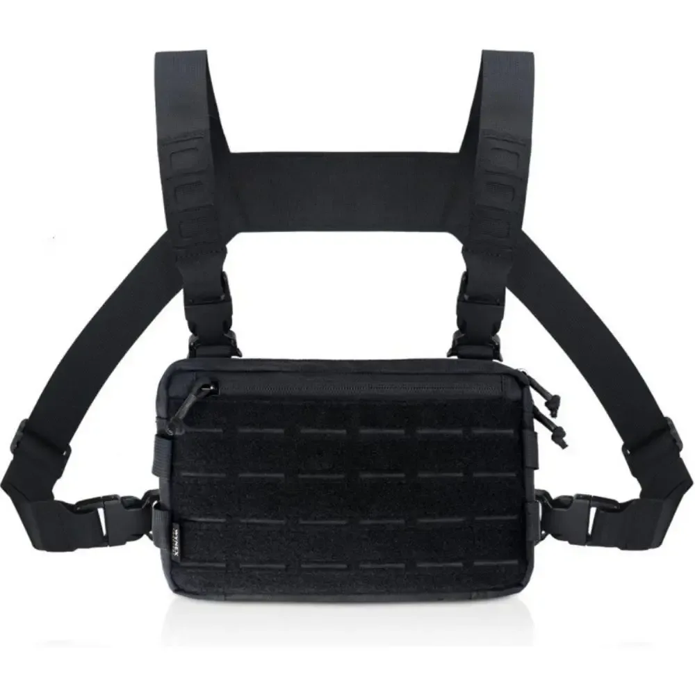 nouveau sac de poitrine en nylon 1000d pour hommes bandes réfléchissantes edc hip-hop streetwear sac à dos plusieurs poches sac de plate-forme de poitrine en nylon randonnée