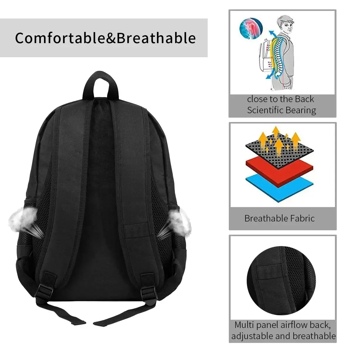 sac à dos de grande capacité, avec logo étoiles, raton laveur, ville, police, mal, voyage, natation, sport, école, sport