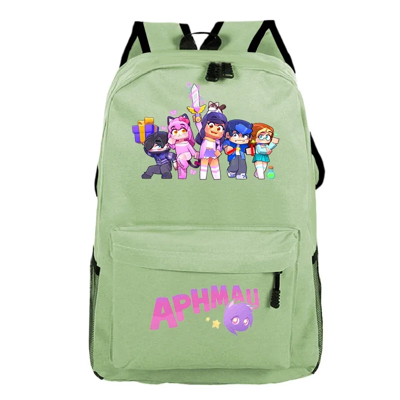 aphmau imprimer sacs à dos mode étudiants sacs d'école adolescent pochette d'ordinateur filles garçons dessin animé bookbag grande capacité voyage sac à dos