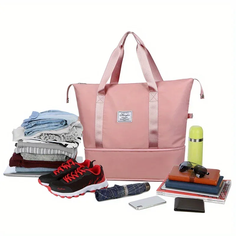 sac de voyage pour femmes de grande capacité, en nylon, léger, polyvalent, pour la gym et les voyages, sac à main de sport, style décontracté