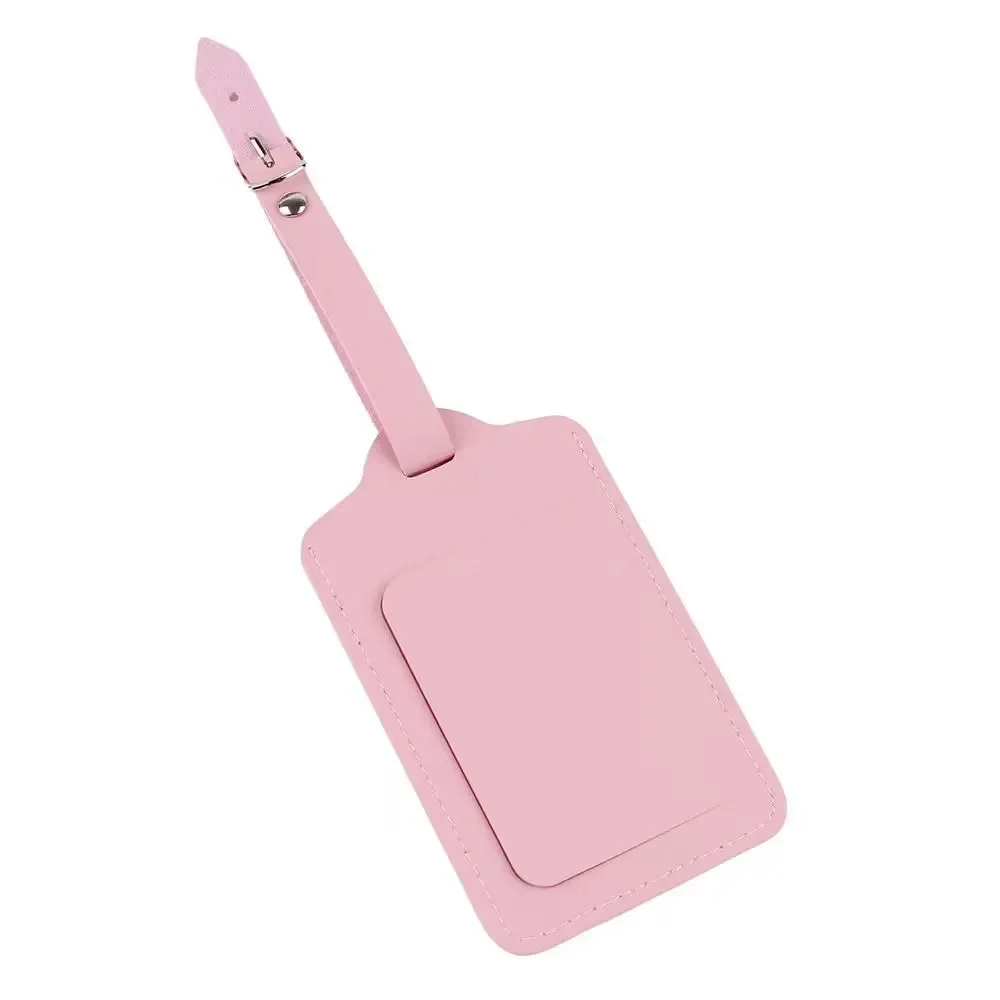étiquette de bagage en cuir pu pour femmes et hommes, accessoires de voyage, porte-nom et adresse pour valise, étiquette d'embarquement portable