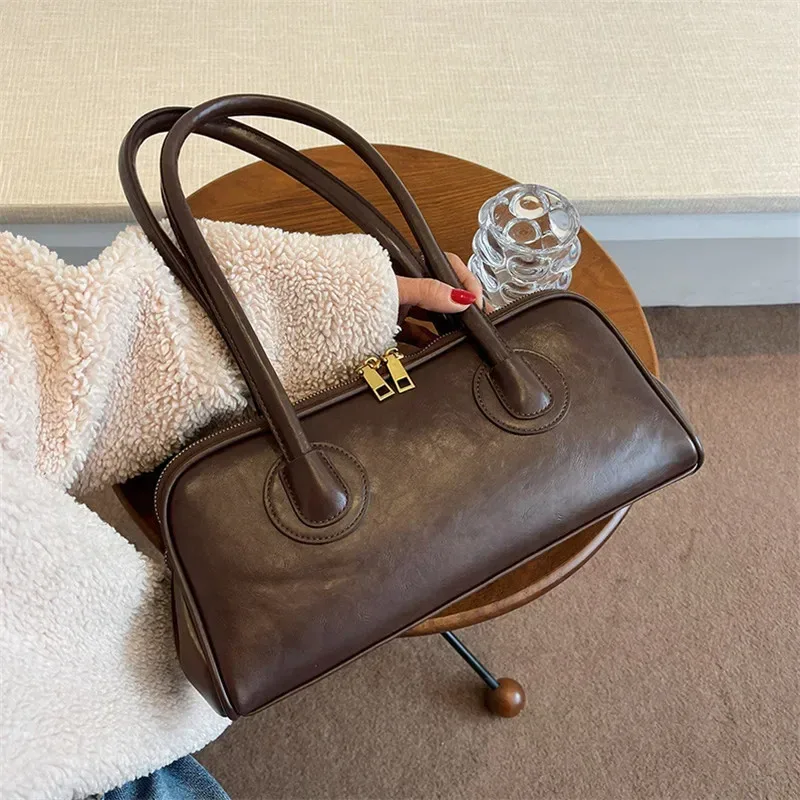 sac à main en cuir classique, sac rétro simple à porter sous le bras, sac fourre-tout élégant et stylé pour femme, sac à bandoulière polyvalent pour tous les jours