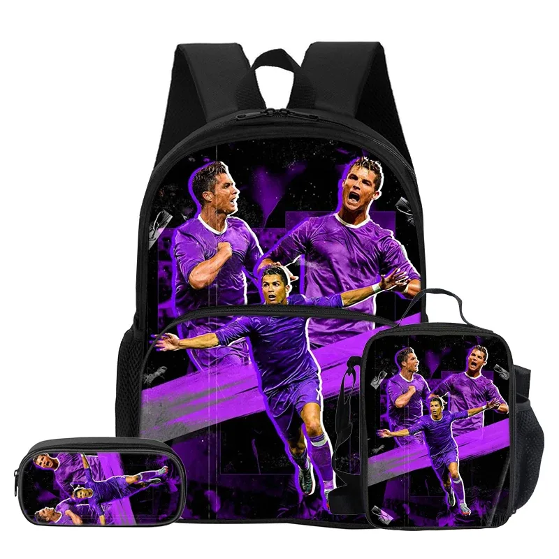 sac dos nylon noir motif football dynamique bandoulière arquée fermeture éclair integree informatique unisexe voyage