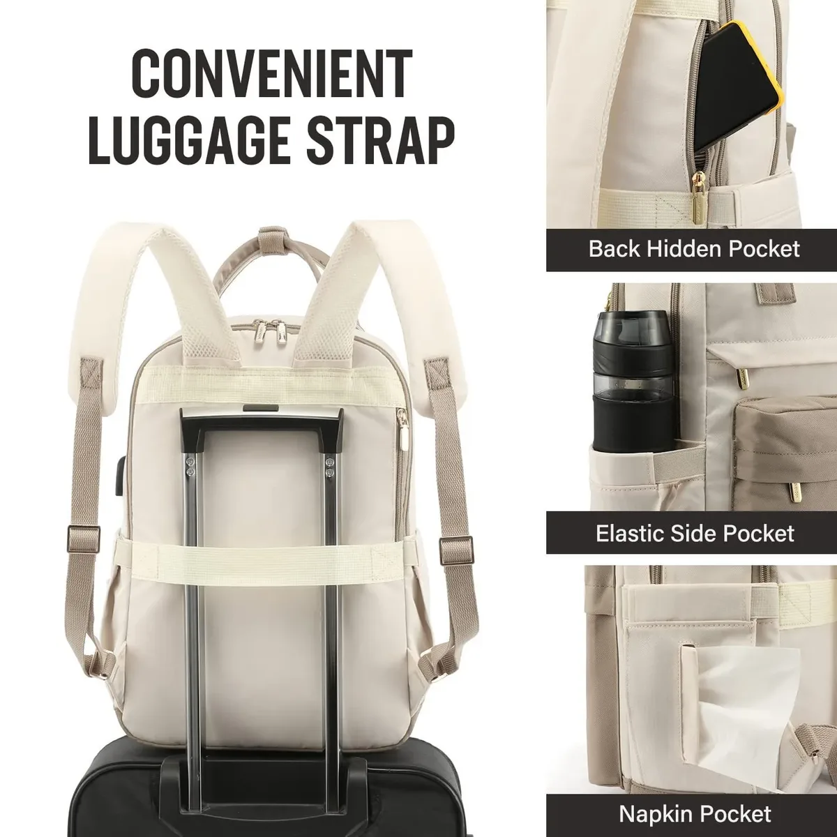 sac à dos pour ordinateur portable avec port de chargement usb, sac à dos d'affaires en cas de déchirure pour les voyages, sac à dos décontracté pour hommes et femmes, 14 pouces, 15 pouces