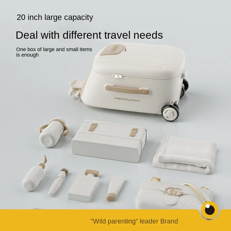 valise de voyage 2-en-1 détachable pour enfants avec fonction trotteur et chariot amovible – poussette porte-bébé 20 pouces avec siège intégré