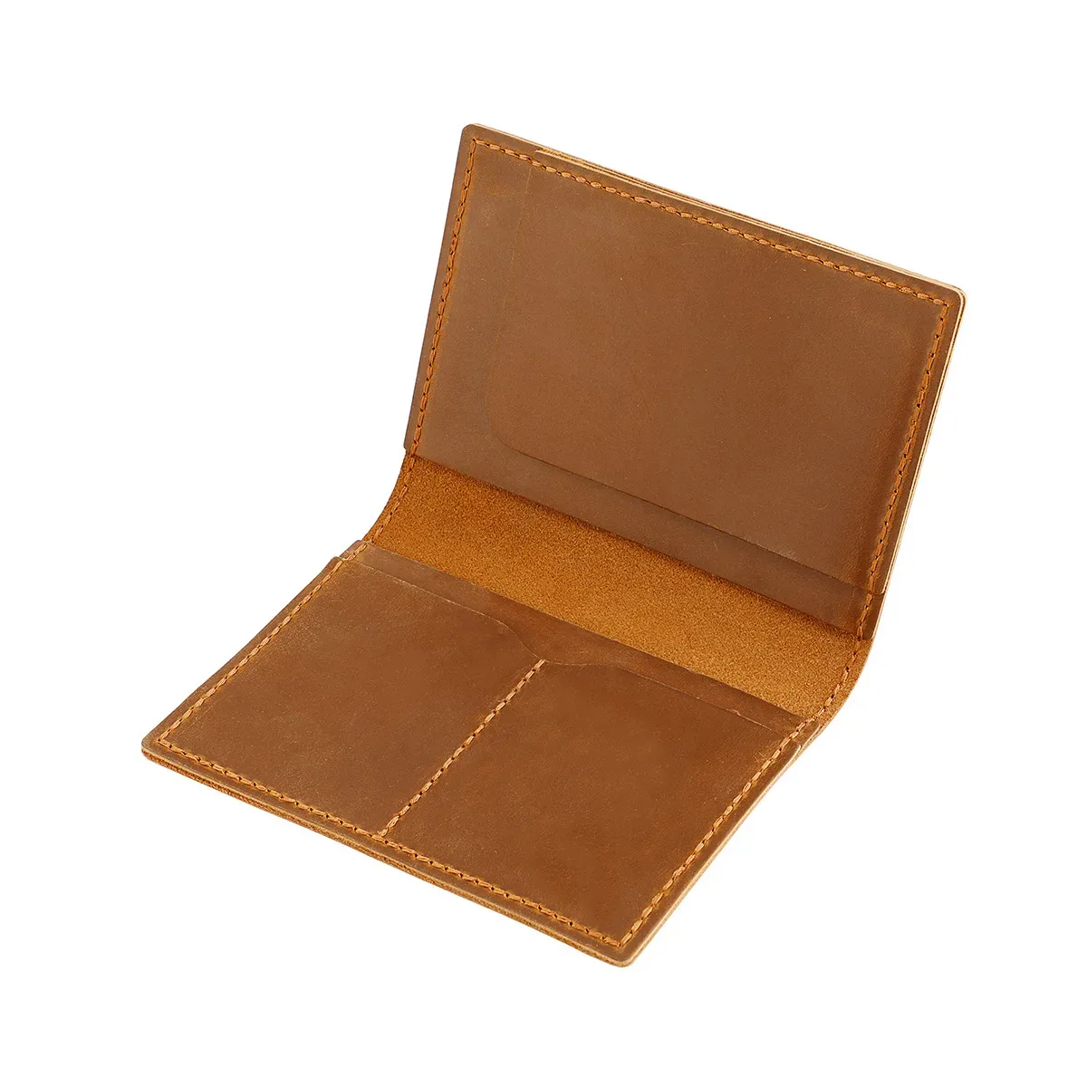 crazy horse – portefeuilles de suivi en cuir, porte-passeport, couverture de passeport pliable en cuir véritable avec fente airtag, indispensable pour le voyage