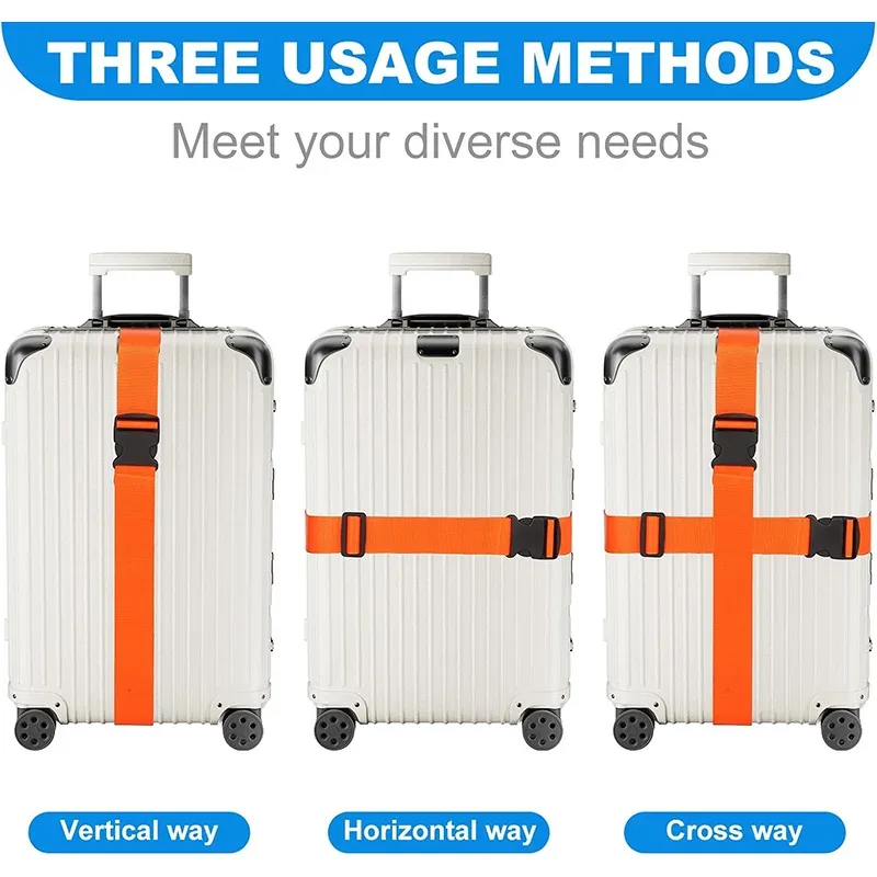 nouveau sangles de bagage droites pour valise, ceinture de bagage avec boucle de déverrouillage réglable, accessoire de voyage facilement identifiable