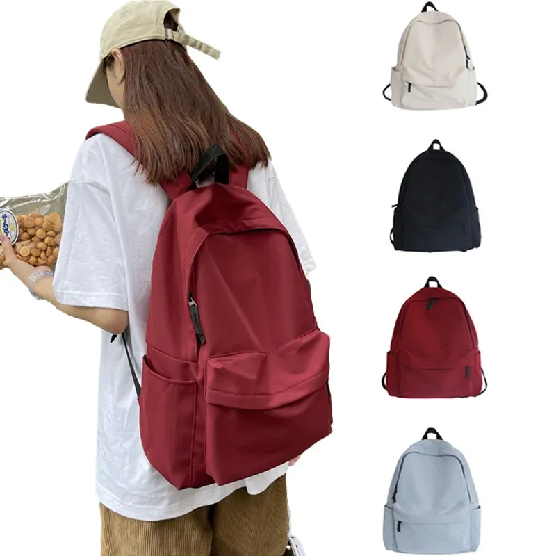 sac à dos polyvalent noir gris blanc rouge, sac de voyage étanche de grande capacité de haute qualité, sac d'ordinateur en nylon lavable unisexe