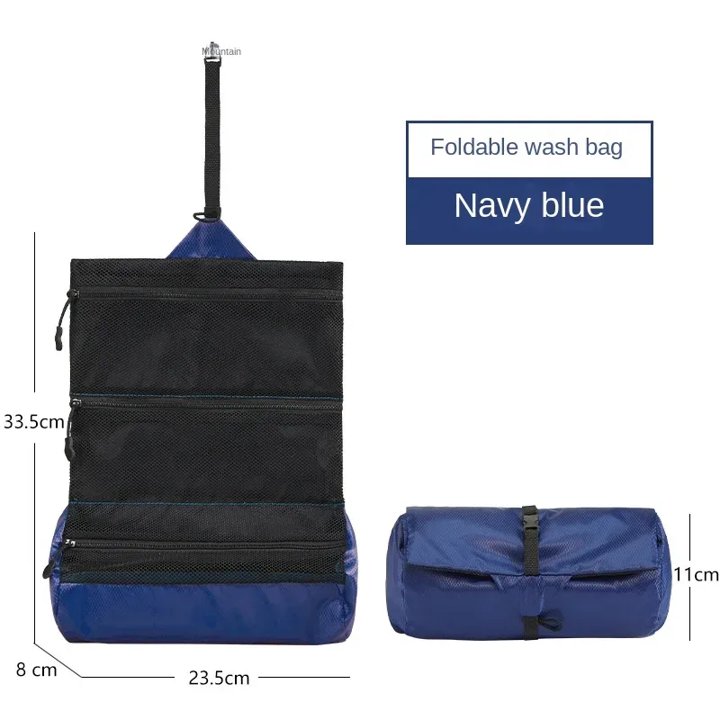trousse de toilette pliable de voyage pour hommes et femmes, trousse de maquillage étanche, portable, séparation sèche et support