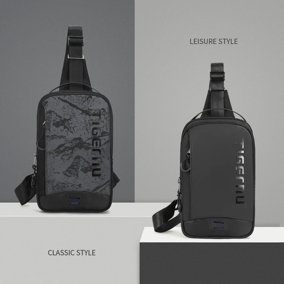 tigernu sacs de poitrine pour hommes style cool hommes sac à bandoulière 9.7 pouces ipad sac décontracté mâle sac à bandoulière léger mini sacs messager