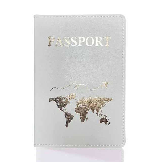couverture de passeport en cuir pu pour hommes et femmes, étui de passeport de voyage avec carte du monde, organisateur-porte-carte de protection, couvertures de documents d'identité