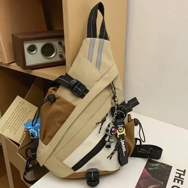 nouveau sac à dos de moto sportif de style hip-hop, pour hommes et femmes, multifonctionnel, imperméable, idéal pour les voyages, sac à bandoulière, sac d'école, sac porté en travers de la poitrine.