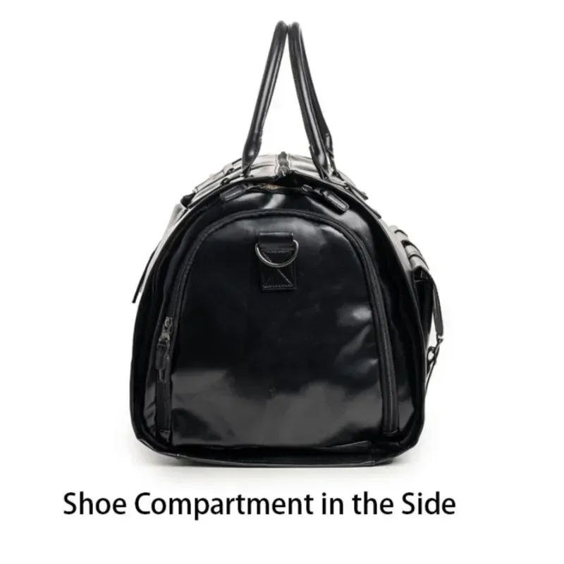 sac de voyage d'affaires en cuir pu pour homme, grand sac de voyage convertible 2-en-1, imperméable, sac de sport et sac à vêtements suspendu