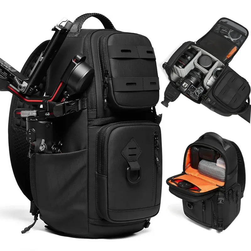 sac bandoulière pour appareil photo reflex numérique pour homme, sac de randonnée, sac messager, sac de voyage, sac de sport pour l'extérieur, sac de poitrine, peut être équipé d'un trépied