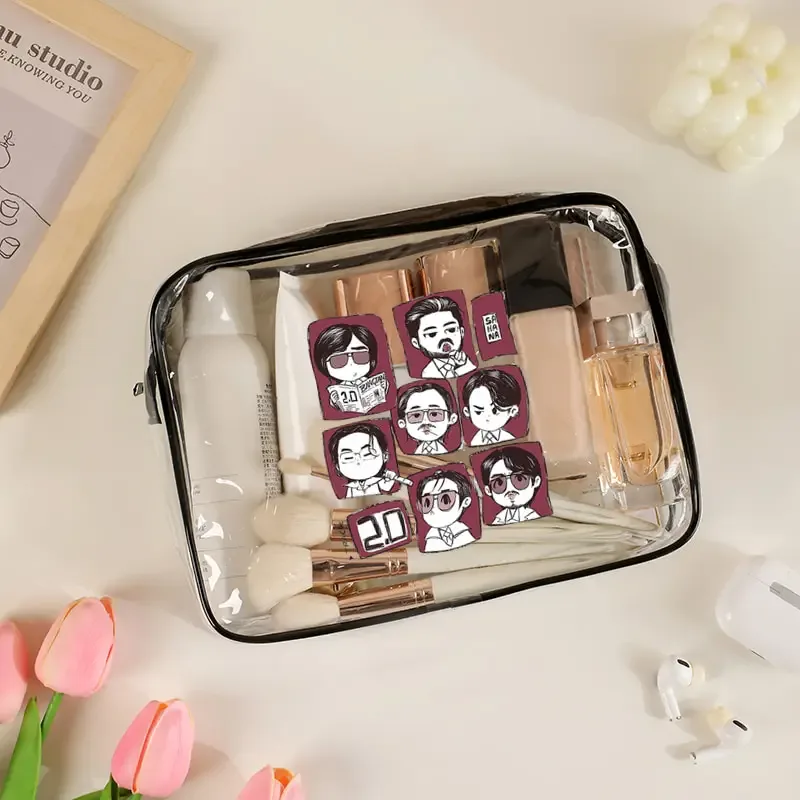 sac de rangement de voyage transparent en pvc avec fermeture éclair arirang world tour 2026, pour cosmétiques, articles de toilette et cadeaux pour fans de k-pop, boîtes à maquillage