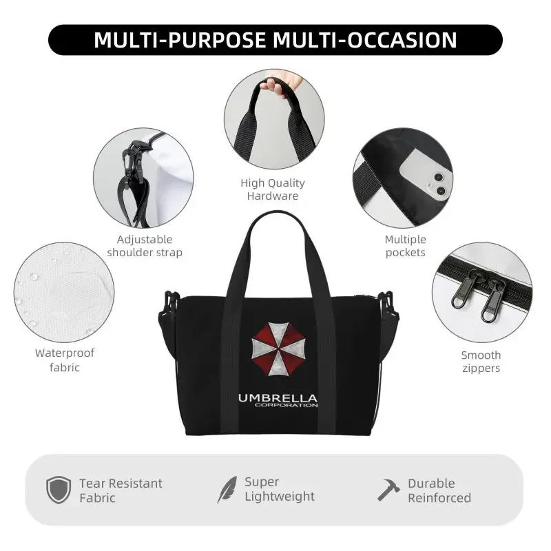 sac de voyage umbrella corporation pour hommes et femmes, sac de week-end portable, sac de transport pour le sport, la gym, le yoga