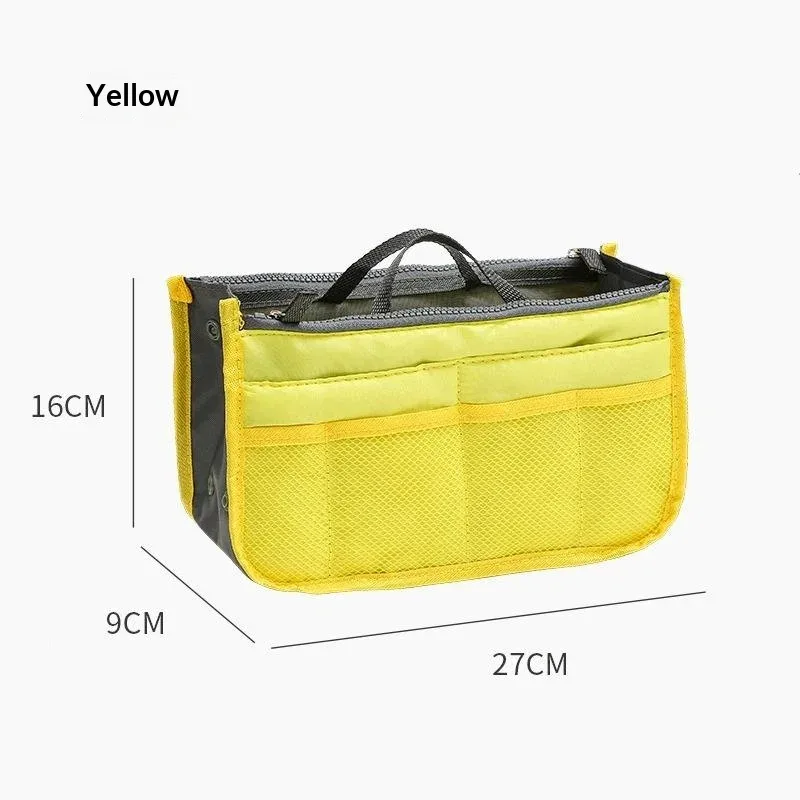 sac de rangement multifonctionnel à double fermeture éclair, grande capacité, pour le rangement et la classification des articles de maquillage et de toilette