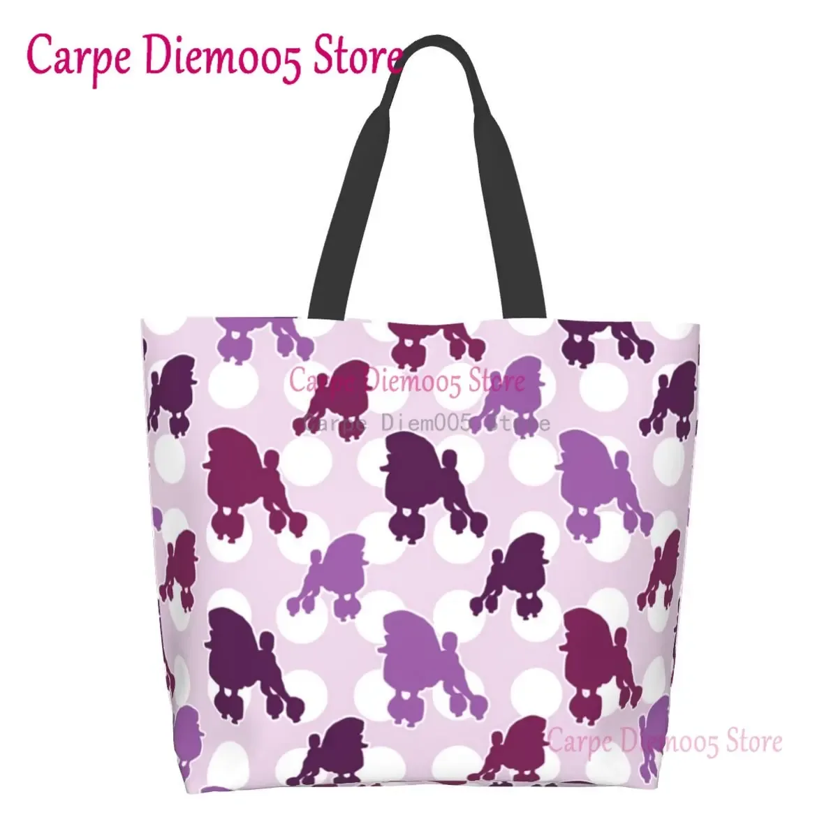 sac fourre-tout grande capacité pour femme, sac à provisions pour femme, sac à pois violets, sac à provisions pour femme