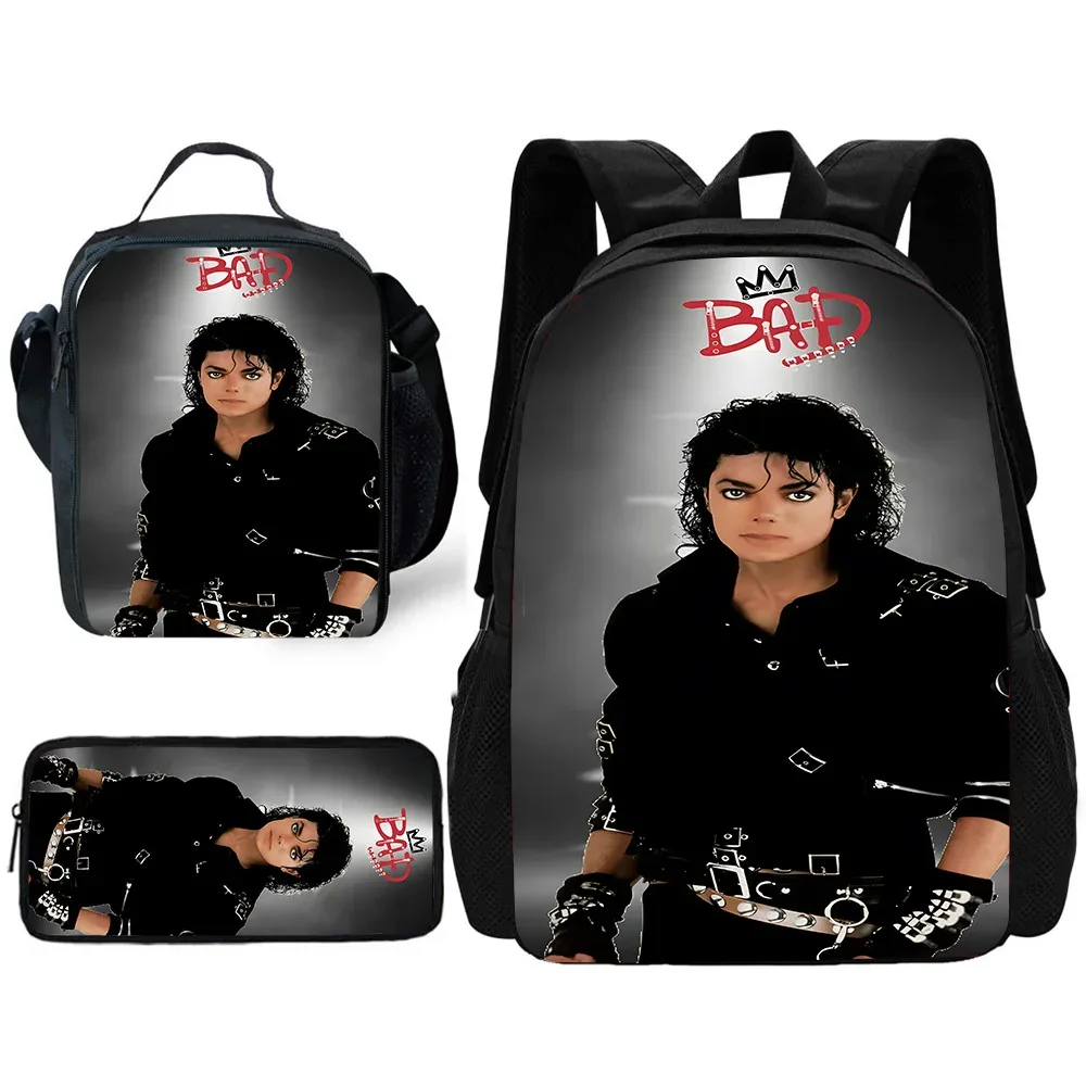 sac à dos pour enfants, chanteurs populaires, michaels jackson, avec sacs à déjeuner, sacs à crayons, sacs d'école pour garçons et filles, meilleur cadeau