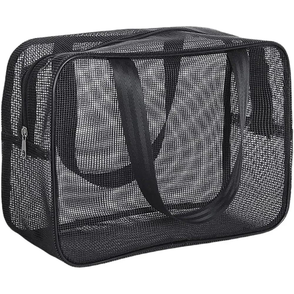 sac de douche en maille, grande capacité, organisateur de toilette pour voyage, sac suspendu à séchage rapide avec fermeture éclair pour cosmétiques et gym
