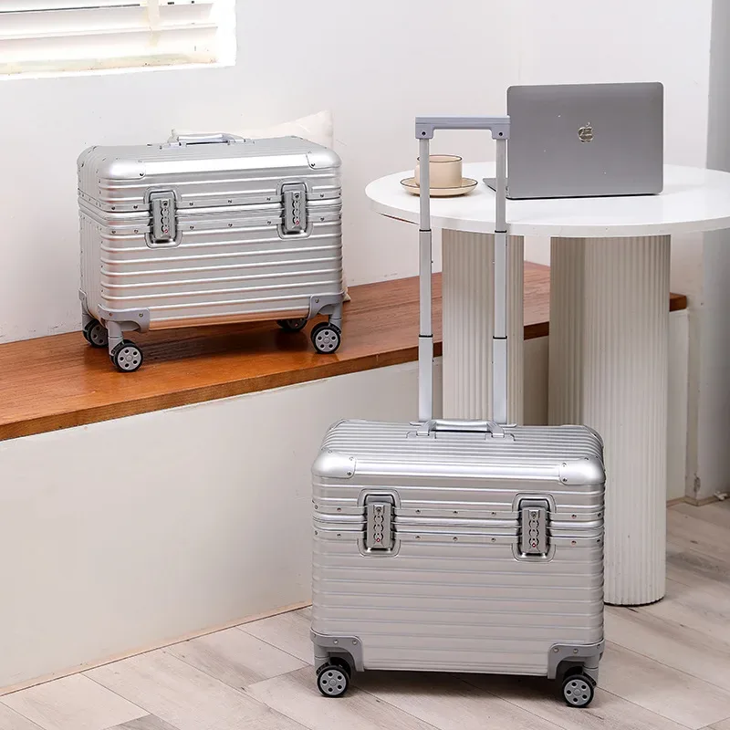 valise en aluminium 100%, étui pour appareil photo de photographie à ouverture supérieure, valise de cabine à main de 18/20 pouces, serrure par mot de passe, boîte à outils pour bagages