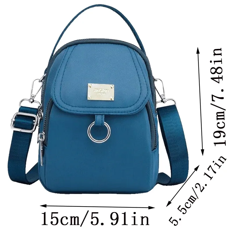 sac à dos convertible compact grace, sac en nylon léger de couleur unie avec large bandoulière amovible