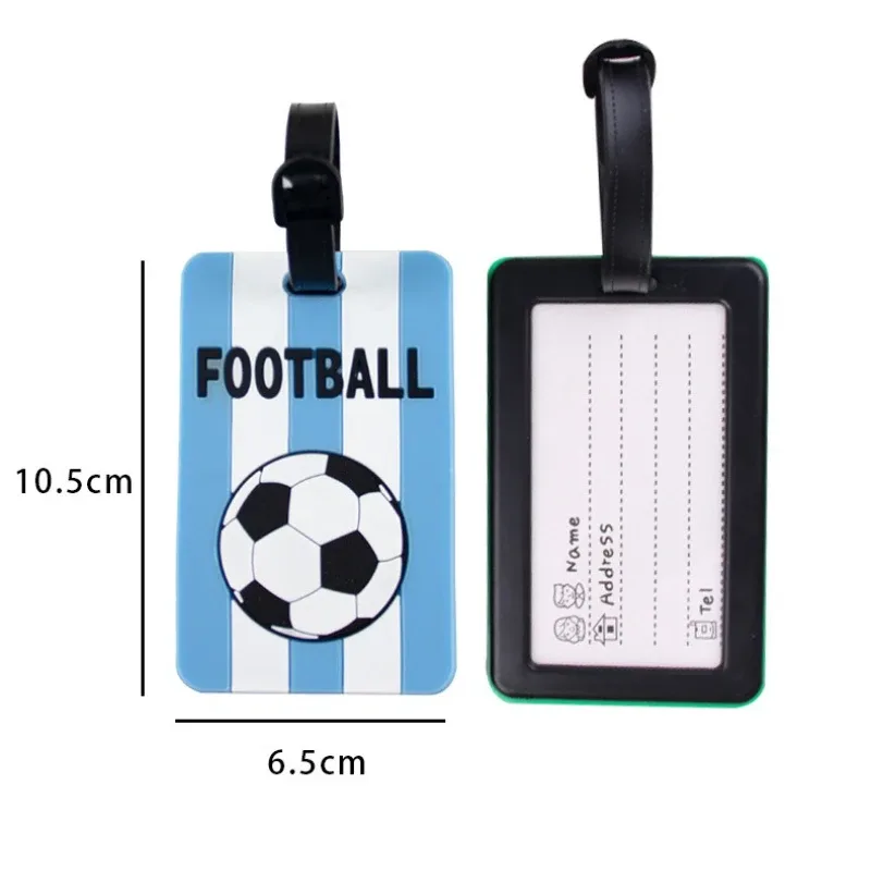 nouveau football pvc étiquette de bagage de voyage femmes hommes carte d'embarquement étiquettes de bagages étiquettes de valise nom id adresse étiquette étiquette de bagage