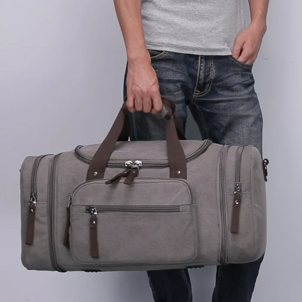 grande capacité hommes bagages à main voyage sacs de sport toile sacs de voyage week-end sacs à bandoulière multifonctionnel sac polochon de nuit