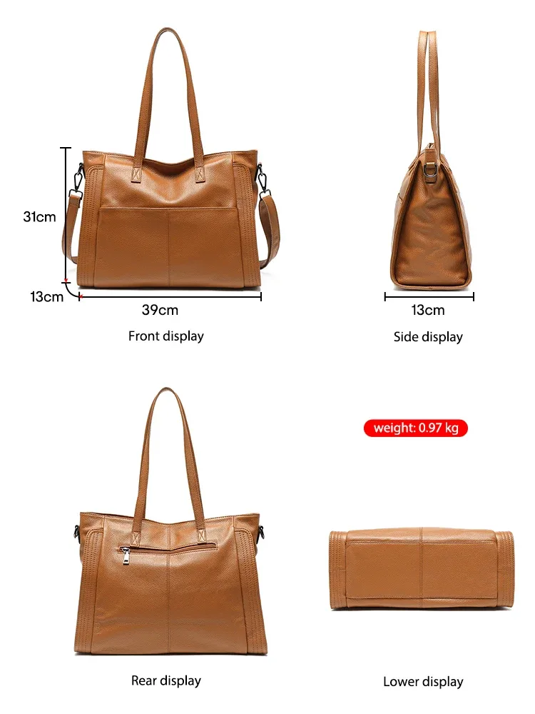 zency – sac à bandoulière en cuir véritable pour femmes, sac à bandoulière de grande capacité pour l'hiver, sac à main rétro vintage pour ordinateur portable, sac à bandoulière avec poignée supérieure